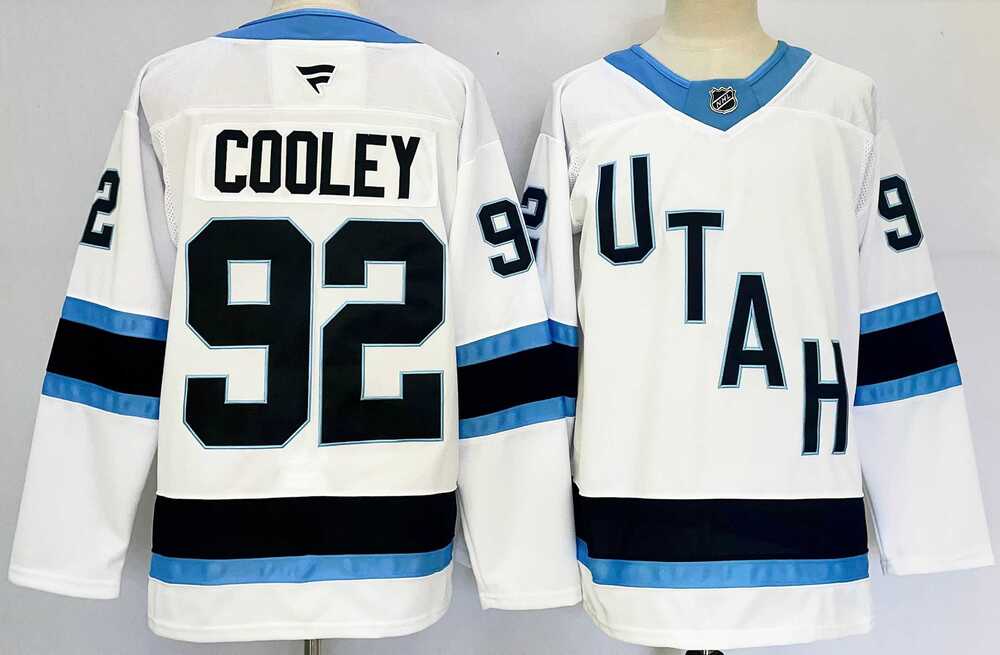 Men%27s Utah Hockey Club #92 Logan Cooley White 2024-25 Stitched Jersey